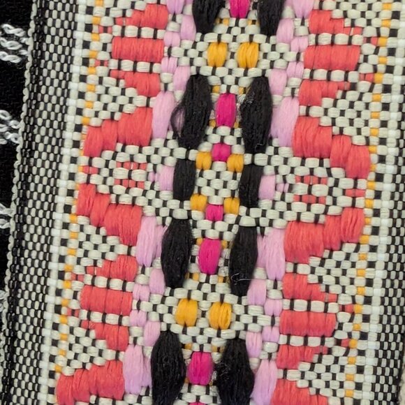 NWOT Rafaella Boho Black & White Jacket w/ Embroidered Trim Size PL Cropped - Picture 6 of 10